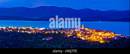 Betina und Murter Insel Abend Panorama, Dalmatien, Kroatien Stockfoto