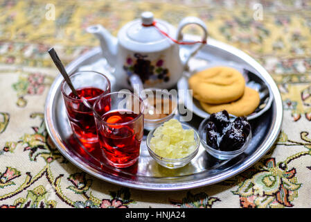 KASHAN, IRAN - 27. August 2016: Traditionelle Teehaus Khan Stockfoto