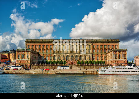 Der königliche Palast (Kungliga Slottet) in Stockholm (Schweden), HDR-Technik Stockfoto