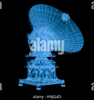3D-Rendering x Ray Sat isoliert auf schwarz Stockfoto