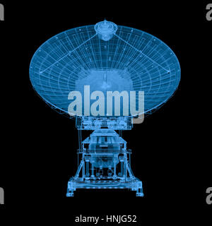 3D-Rendering x Ray Sat isoliert auf schwarz Stockfoto