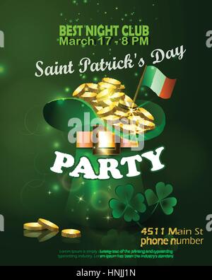 St. Patricks Day Einladung Kartendesign Stock Vektor