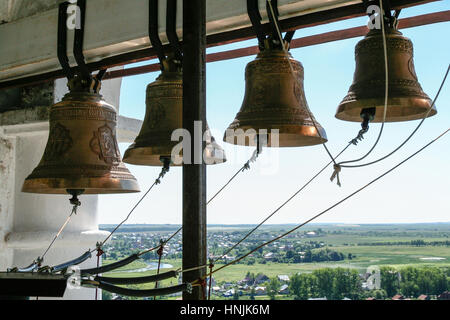 Glocken von den ehrwürdigen Glockenturm, Russland, Suzdal Stockfoto