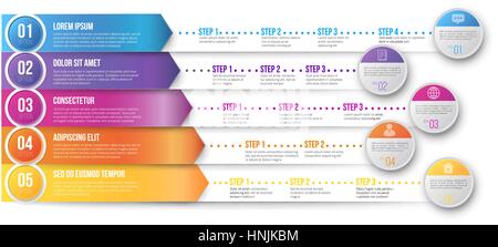 Timeline-Infografik-Vorlage Stock Vektor