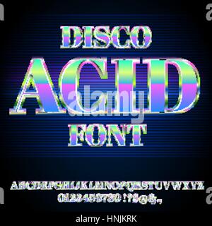 Acid-House-Schriftart Stock Vektor