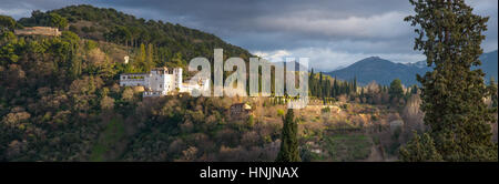 Panorama Generallife an Alhambra Granada Spanien Stockfoto