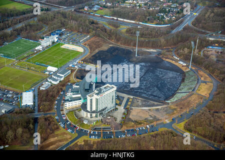 Arena auf Schalke, Schalkenestadion, Veltins Arena, ehemalige Park Bühne mit Reha-Klinik, Parkstadion, premiere League Stadion, S04, ARENA PARK Stockfoto