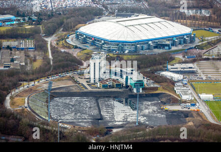 Arena auf Schalke, Schalkenestadion, Veltins Arena, ehemalige Park Bühne mit Reha-Klinik, Parkstadion, premiere League Stadion, S04, ARENA PARK Stockfoto