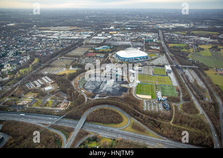 Arena auf Schalke, Schalkenestadion, Veltins Arena, ehemalige Park Bühne mit Reha-Klinik, Parkstadion, premiere League Stadion, S04, ARENA PARK Stockfoto