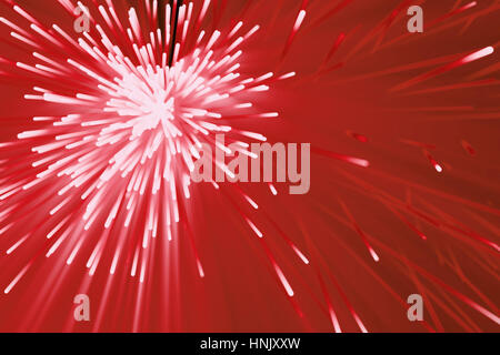 Abstrakte Partikel-Hintergrund. Linien mit Lichtern, 3D-Rendering platzen Stockfoto