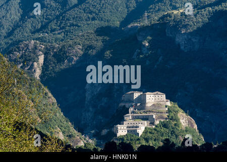 Festung Bard, Aostatal, Nord-Italien, Europa, EU Stockfoto