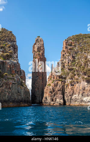 Dramatische dolerit Spalten bekannt als den Leuchter auf der Tasman Halbinsel in Tasmanien. Stockfoto