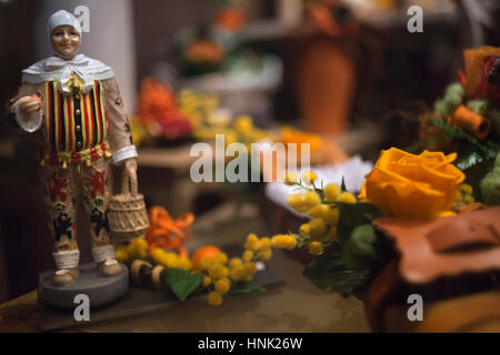 Form von Binche Festival Konkurrent. Der Karneval von Binche ist ein Ereignis, das jedes Jahr in der belgischen Stadt Binche am Sonntag, Mo Stockfoto