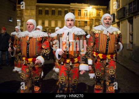 Belgien: Karneval von Binche. UNESCO World Heritage Parade Festival. Belgien, wallonischen Gemeinde, Provinz Hennegau, Dorf von Binche. Die carniva Stockfoto