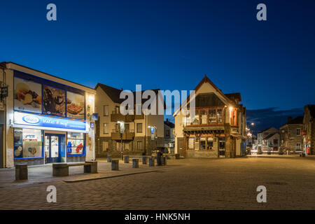 Keswick Innenstadt in der Nacht Stockfoto