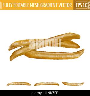 Pommes Frites auf weißem Hintergrund. Vektor-illustration Stock Vektor