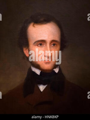 Poe (1809-1849), Porträt von Samuel Stillman Osgood, Öl auf Leinwand, 1845. Stockfoto