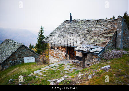 Shephards Hütte in den Schweizer Bergen Stockfoto