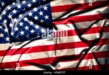 Amerikanische Flagge - wehenden Stoff Stockfoto