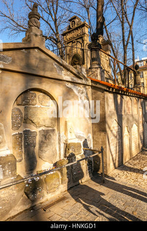 Jüdischer Friedhof Prag Altstadt Jüdisches Viertel Prag Josefov, Tschechische Republik, Europa Stockfoto