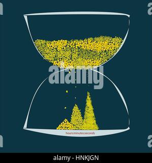 eine hohe Präzision Sanduhr (Stunden, Minuten, Sekunden) Stock Vektor