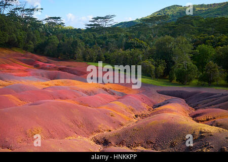 Chamarel sieben farbige Erden auf Mauritius Stockfoto