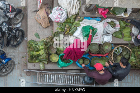 Street Market vendor in Kathmandu, Nepal Stockfoto