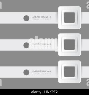 Abstrakte Infografik Präsentationsvorlage mit drei horizontalen Banner und Rechtecken. Vektor-Illustration Stock Vektor