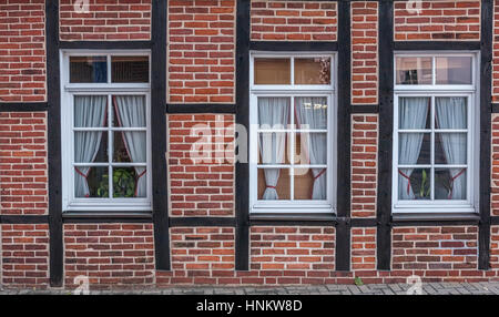 Schimmelige Wand und Fenster für Hintergrund Stockfoto