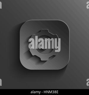 Zahnrad-Symbol - Taste "Vektor schwarze app" mit Schatten Stock Vektor