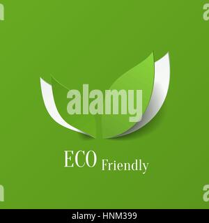 Green Eco freundliche Hintergrund - Blätter abstrakte Papier Stock Vektor