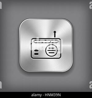 Radio-Symbol - Taste "Vektor Metall app" Stock Vektor
