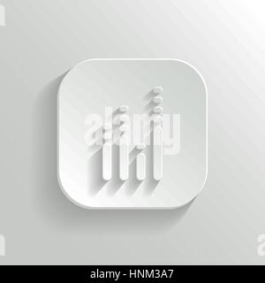 Equalizer-Symbol - Taste "Vektor weiße app" mit Schatten Stock Vektor