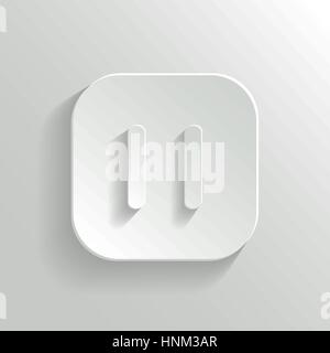 Symbol - Media Player-Symbol - Vektor weiße app Pausetaste mit Schatten Stock Vektor