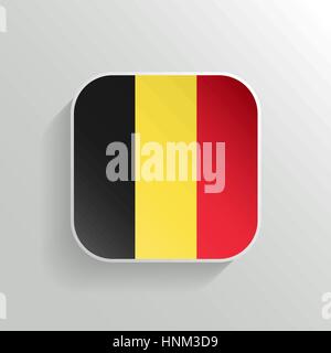 Schaltfläche "Vektor" - Belgien Flaggensymbol auf weißem Hintergrund Stock Vektor