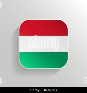 Schaltfläche "Vektor" - Ungarn Flaggensymbol auf weißem Hintergrund Stock Vektor