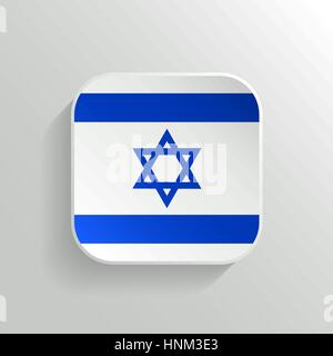 Schaltfläche "Vektor" - Israel Flaggensymbol auf weißem Hintergrund Stock Vektor