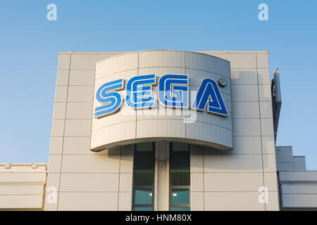 Beschilderung am SEGA Europe Ltd-Hauptsitz in Brentford, London, Großbritannien Stockfoto