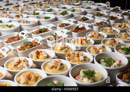 Buffet mit Snacks, Ansicht von oben Stockfoto