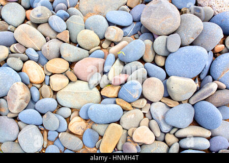 blau, grau und orange Steinen mit weißen Linien Stockfoto