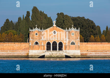 San Michele Friedhof Insel, Isola di San Michele, wo viele Tote Venezianer begraben sind, Venedig, Italien im Januar Stockfoto