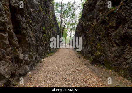 Der Hellfire Pass in Kanchanaburi, Thailand. Stockfoto