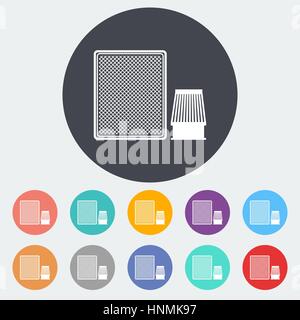 Kfz-Filter. Einzelne flache Symbol auf den Kreis. Vektor-Illustration. Stock Vektor