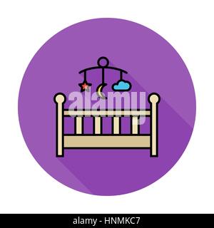 Baby-Bett-Symbol. Flache Vektor zugehörige Symbol für Web und mobile Anwendungen. Es kann als - Symbol, Piktogramm, Infografik-Element verwendet werden. Vektor-Illustration Stock Vektor