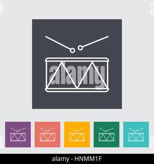 Trommel, dünne Linie flach Vektor Verwandte Symbolsatz für Web und mobile Anwendungen. Es kann als - Symbol, Piktogramm, Infografik-Element verwendet werden. Vektor-Illustra Stock Vektor