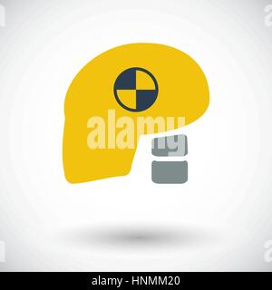 Symbol der Kunstkopf für Crash-Test. Einzelne flache Symbol auf weißem Hintergrund. Vektor-Illustration. Stock Vektor