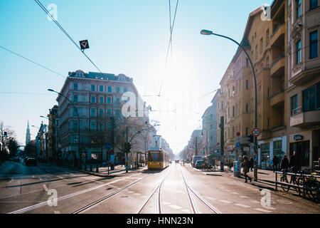 Berlin, Deutschland. 14. Februar 2017. Die Kastanienallee am 14. Februar 2017 in Berlin, Deutschland. Foto: picture Alliance/Robert Schlesinger | weltweite Nutzung/Dpa/Alamy Live-Nachrichten Stockfoto