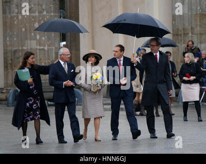 König Carl XVI. Gustaf von Schweden, Koenigin Silvia von Schweden, Michael Mueller u.a. - Treffen des Berliner Oberbuergermeisters Mit Dem Gegend Stockfoto