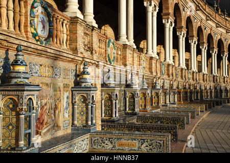 Monumente, Städte, Plaza de Espana, Sevilla, Spanien Stockfoto