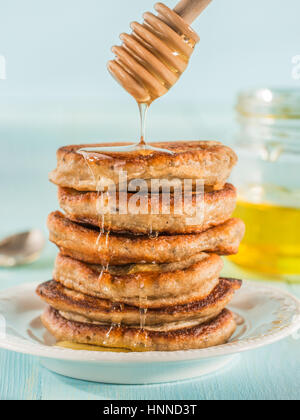 Pfannkuchen mit Chia-Samen Stockfoto